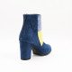 Bootie with three colours of suede leather