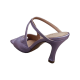 Xειροποίητο νυφικό mule πέδιλο σε λιλά μεταλλικό δέρμα