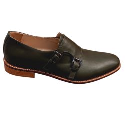 Χειροποίητο δερμάτινο αντρικό παπούτσι με αγκράφες σε λαδί χρώμα