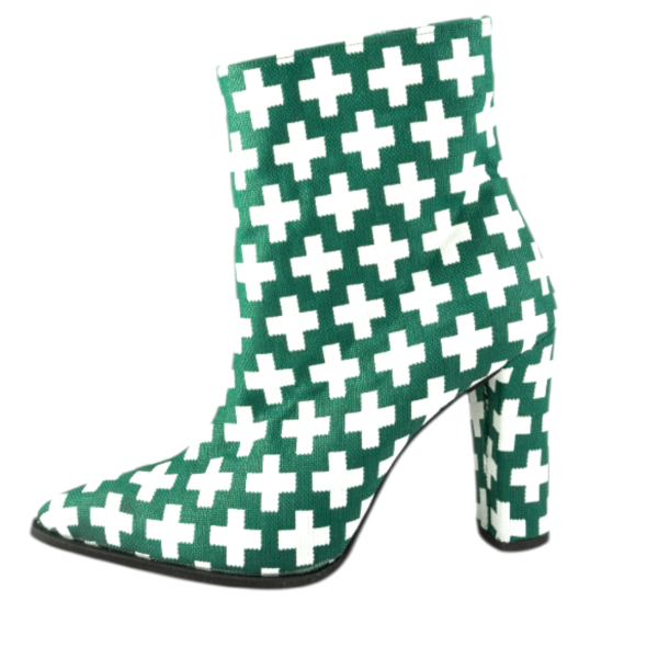 Χειροποίητο μποτάκι αστραγάλου με χρωματιστό ύφασμα