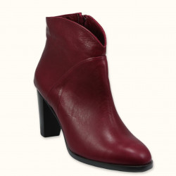  Χειροποίητo δερμάτινο μπορντό μπoτάκι μέχρι τον αστράγαλο