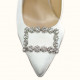 Handmade bridal heels in white leather and silver strass decorative