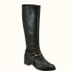 Handmade black leather knee boots