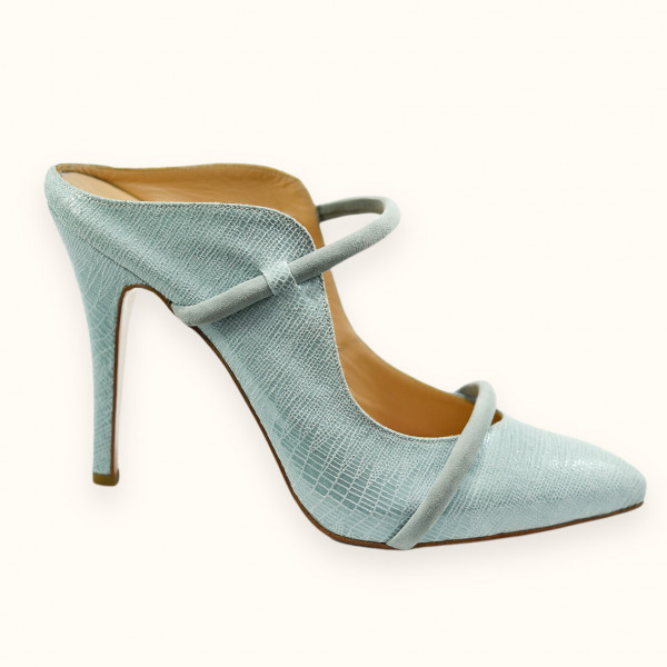 Χειροποίητη ξώφτερνη γόβα σε σιέλ δέρμα