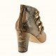 Χειροποίητο μποτάκι μέχρι τον αστράγαλο με λουράκια σε δέρμα τύπωμα φιδιού
