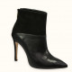 Handmade ankle boots combination of  black leather with  black suede