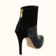 Handmade ankle boots combination of  black leather with  black suede