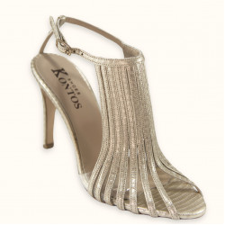 Χειροποίητο πέδιλο σε χρυσό με μοτίβο δέρμα