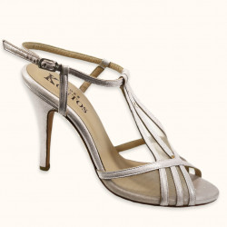 Χειροποίητο νυφικό πέδιλο σε  ροζ γκλίτερ ύφασμα   